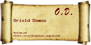 Oriold Domos névjegykártya